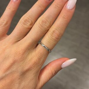 s925 sterling silver sun ring etched embossed engraved Sz 6